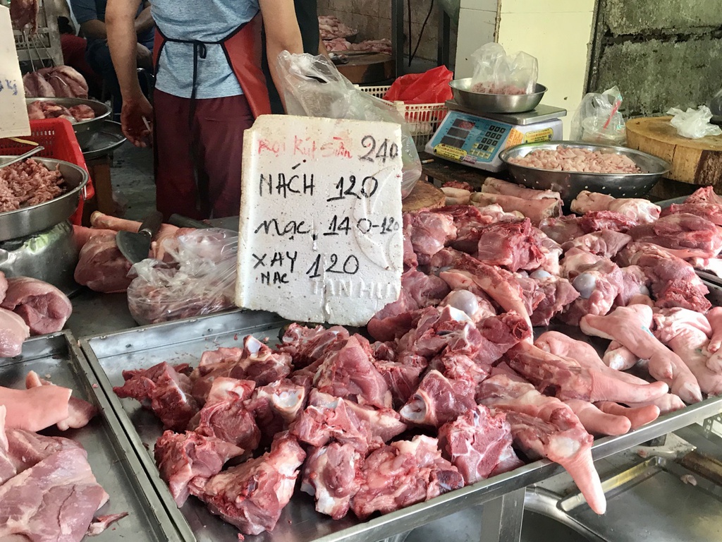 Giá thịt lợn hầu như không biến động
